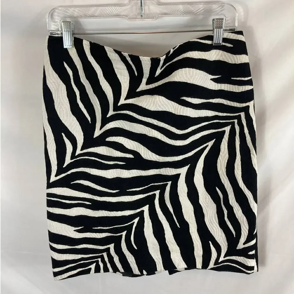 Talbots Zebra Print Pencil Skirt Size 10P
